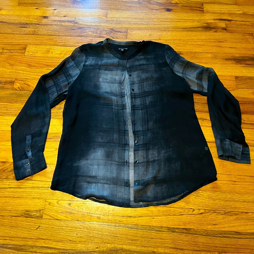 Sheer Eileen Fisher tunic blouse